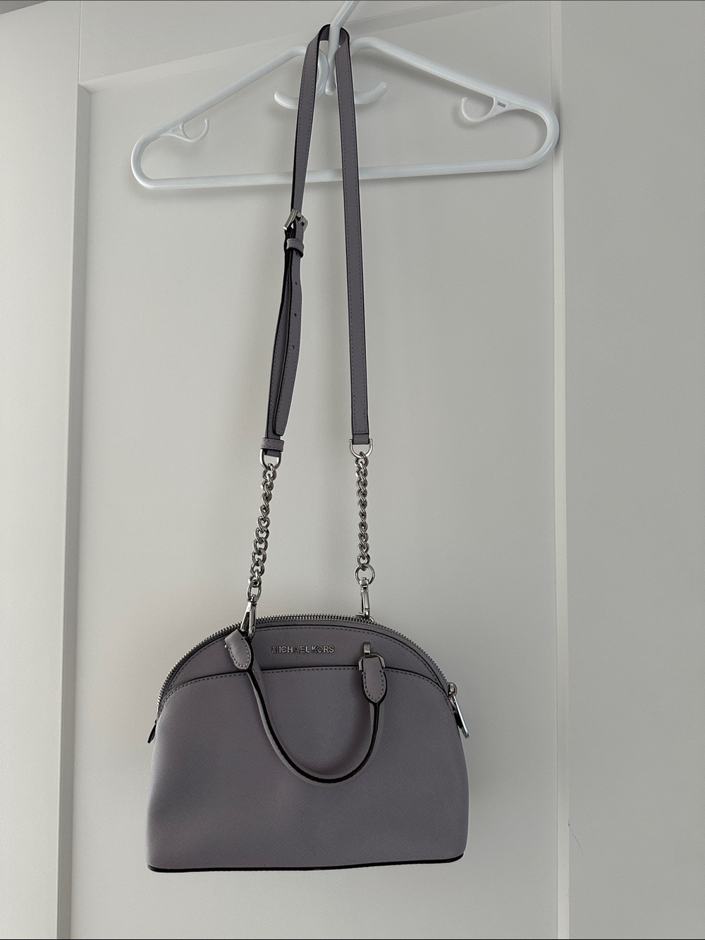 Michael Kors Lavender Gray Dome Satchel Crossbody